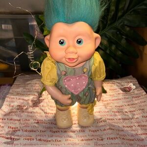 Vintage 1991 Applause Magic Trolls Babies 12" Troll Teal Hair Doll Baby Used Toy